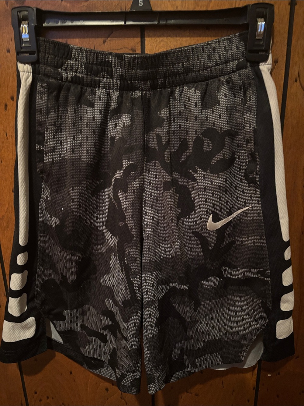 Nike Black & Gray Camo Mesh Athletic Shorts